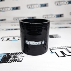 Силиконовый патрубок прямой 2,5" ( 63 мм) черный