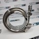 Хомут V-band c фланцами 76мм  3" быстросъемный на защёлке (нержавейка) 